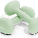 YOTTOY Dumbbell Set of 2,2-15 Pound Hand Weights for Women, Non-Slip Hand Weights for Home Gym, Strength Training, and Full-Body Workouts (10LB-Pair, Green)
