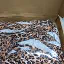 Newwiee 48 Pcs Spandex Chair Bands Animal Print Elastic Chair Sashes Bow Polyester Chair Cover Bands Ties Without Buckle for Animal Safari Jungle Theme Party Birthday Decor (Leopard Print)