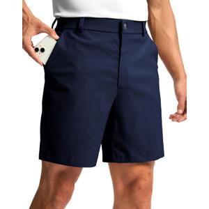 G Gradual Men's Golf Dress Shorts 7"/ 9" Stretch Casual Work Flat Front Shorts for Men with 3 Pockets Quick Dry(Navy,L7 W34)