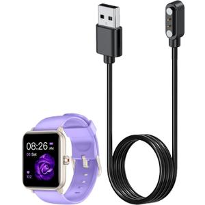 Smart Watch Charger for Jugeman 3.3Ft/100cm 2 Pin USB Portable Magnetic Charging Cable Cord for Jugeman Smart Watch