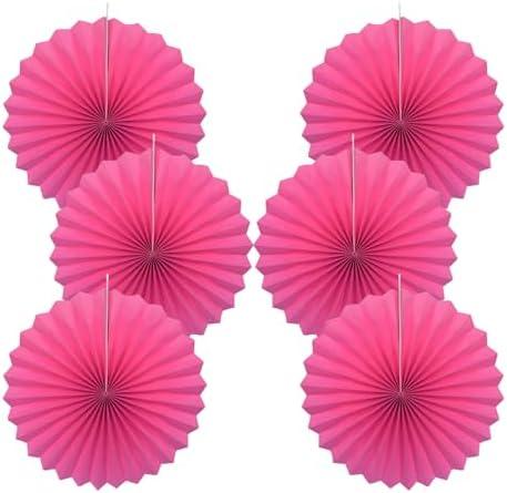 Red Graduation Party Decor,Girls Party Decorations ,Party Supplies Party Fans 16in, Anniversary Decorations for Party,Wedding Graduation Events Accessories 30 Color DIY Set （Rose Red）Pack Of 3