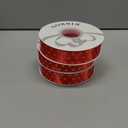 Gold Heart Print Gift Ribbon - 1 Inch 75 Yards Assorted Color Edge Satin Ribbon for Gift Wrapping, Crafts, Wedding Decorations, Christmas, Birthday Party Supplies - 3 Rolls Red