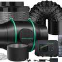 MARS HYDRO 6 inch Grow Tent Ventilation System Kit, Inline Duct Fan with iControl Temperature & Humidity Controller, App Remote Control, Carbon Filter Combo +25Ft Ducting,Air Filtration Kit, 6 inch/Temp CNTLR Kit