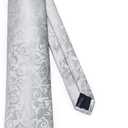 Enlision Mens Ties Solid Color Satin Necktie Ties for men Handkerchief Cufflinks Pocket Squares for Wedding (S1-light Grey Paisley)