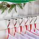 Christmas Stocking Holders for Mantle Set of 6, Metal Fireplace Stocking Hangers, Anti-Rust Non-Slip Non-Tarnish Mantel Hooks Grips Set for Garland, Windowsill, Party, Christmas Decorations, Silver