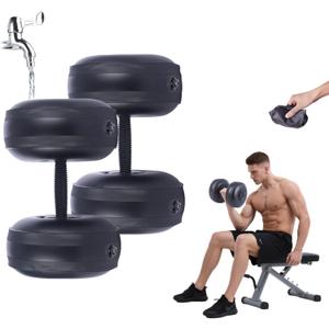 DEIRIS Adjustable Hand Weights 4-16lb Each (2-Pack) Black -Portable Water-Filled Exercise Weights -TravelDumbbells Set for Home Exercise, Muscle Training