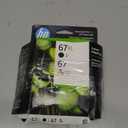 HP 67 Tri-Color Ink Cartridges High/Standard Yield 2 Per Pack, 67XL Black, Cyan, Magenta, Yellow