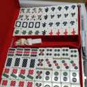 Yellow Mountain Imports Champion-Size Chinese Mahjong Set -146 Large Melamine Tiles, Dice, Wind Indicator & Aluminum Case - No Numbers or Letters - Chinese Style Gameplay Only, 39 x 31 x 6.5 centimeters