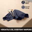 Napkin 100% Cotton 18 Inch x 18 Inch Hemstitch Dinner Napkins, Decorative Washable Cloth Napkin Set of 4 for Dining, Buffet Parties & Camping - Navy Blue