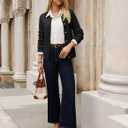 GRACE KARIN Knit Cardigan Sweaters for Women Long Sleeve Ribbed Button Up Sweater 2026 Spring Casual Jacket (Black, L)