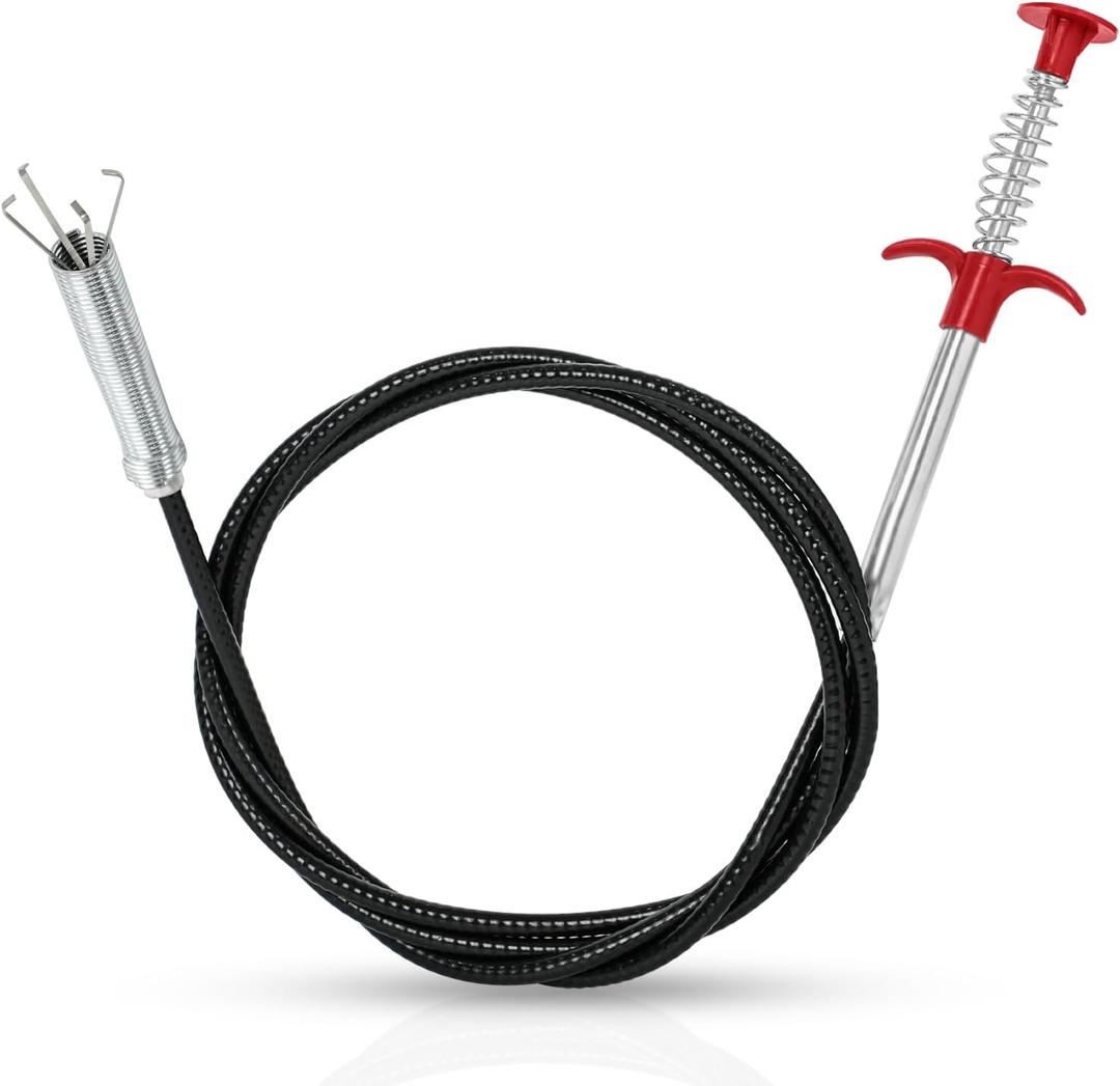 Drain Snake, 63-Inch Drain Clog Remover Tool, Flexible Grabber Claw for Bath Tub, Toilet, Kitchen Sink & Sewer