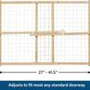 MidWest Homes for Pets Wire Mesh Pet Safety Gate, Dog Gate Expands From 29 - 40.5 Inches Wide, 24 inches Tall, Wood, Powder Coated Wire