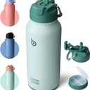 BOTTLE BOTTLE 32oz Insulated Water Bottle Stainless Steel Sport Water Bottle with Straw Dual-use Lid Design for Gym with Pill Box (green)