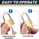 24 Pcs Solid Brass Padlocks Keyed Alike, Locker Locks with Same Keys, Weatherproof Strong, 30mm 1-3/16'' Small Yellow Gym Lock, for Toolbox, Luggage, Storage Unit, Backpacks