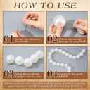Teyva Daily 200 Pcs Quick Link Pearl Ball Garland Pits 2.2 Inch Pearlescent White Pearl Ball Decoration Chain for Wall Arches Chains Birthday Party Wedding Anniversary Graduation Arch Party Decor