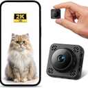 Shibet Hidden Camera, Mini Nanny Cam Wireless with Free Cloud, 2K HD Security Camera WiFi/Offline Recording, Motion Detection & Night Vision for Pet/Baby Monitor with Magnetic Mount