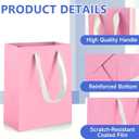 Ethhqu 12-Pack Small Pink Gift Bags with Handles - Includes 24 Tissue Papers, 6.3x4.7x2.4 Inches Mini Gift Card Bag for Birthday Party, Baby Shower, Wedding, Holiday