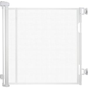 55" Retractable Baby Gates for Large Openings, Stairs, Hallways and Doorways, 34" Tall Extra Wide Dog Gates, Pet Gates, Indoor/Outdoor Use, White