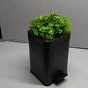 Outdoor Dog Poop Trash Can Outside, Small Plant-Styled Bathroom Trash Can with Lid, Farmhouse Retro Metal Garbage Can for Office, Dog Waste Container with Pedal, Soft Close, 5L/1.3 Gal, Black