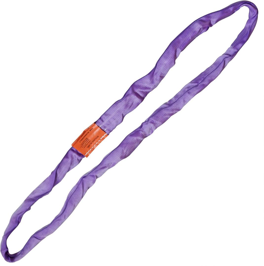 Purple Spanset Endless 3 Feet Round Sling Heavy Duty Polyester Lifting Sling, 5,300 Lbs Vertical Capacity, 4,240 Lbs Choker, 10,600 Lbs Basket