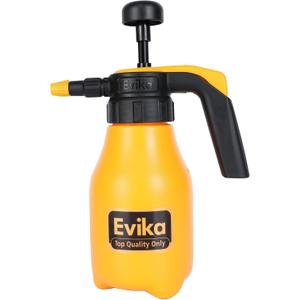 EVIKA 0.26 Gallon Handheld Garden Pump Sprayer, Hand Pump Pressure Sprayer with Adjustable Nozzle, Water Sprayer for Plants, Lawn and Garden, 1/4 Gallon Yellow Weed Sprayer