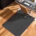 Office Chair Mat for Hardwood Floor, 35.4" x 55" Non-Slip Desk Computer Chair Mat, PVC Floor Mat for Rolling Chair, Heavy Duty Wood/Tile Floor Protector Desk Rug for Home Office, Black
