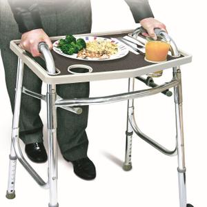 Walker Tray With Non-Slip Grip Mat