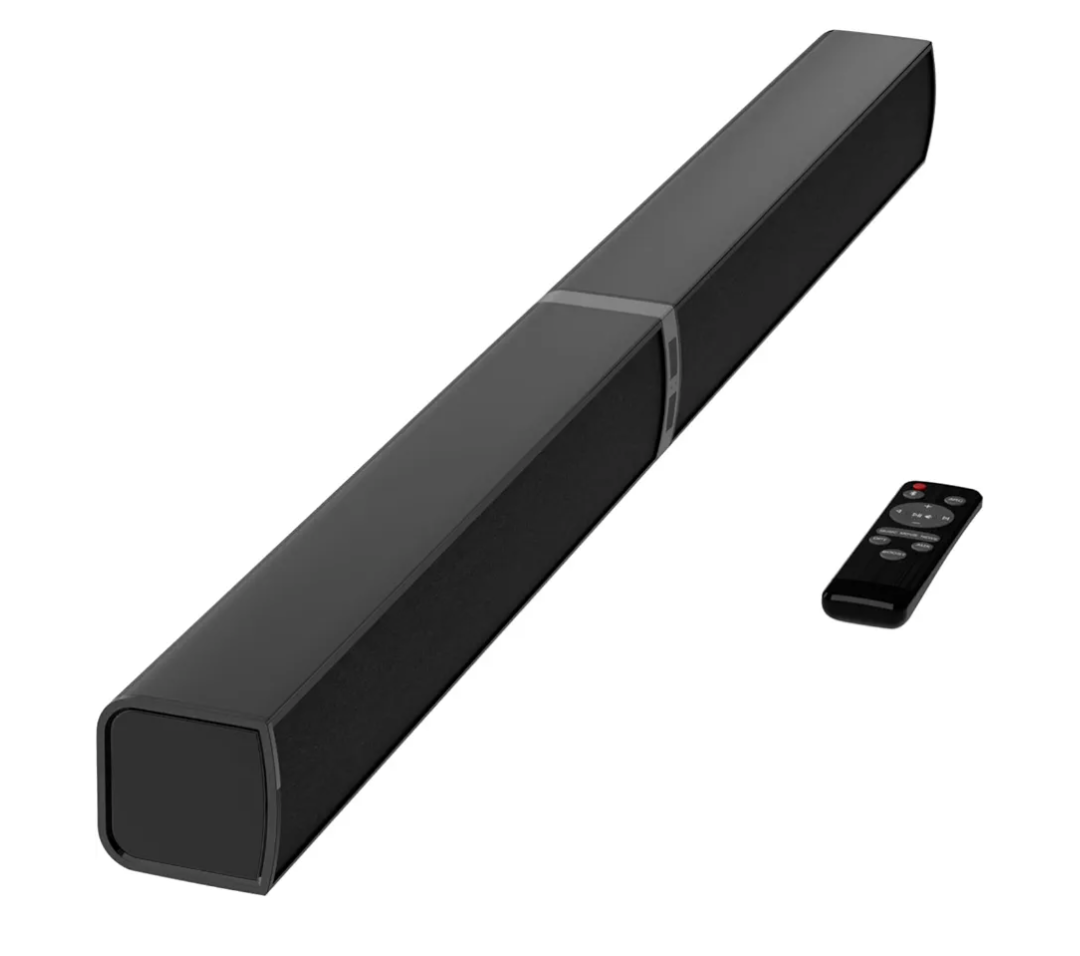 MZEIBO Sound Bar for Smart TV，80W Detachable Bluetooth Soundbar with Powerful Bass, 2-in-1 Home Theater Audio System, ARC/Optical/AUX Connectivity for TV/PC/Laptop/Game Console