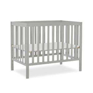 Dream On Me Edgewood 4-in-1 Convertible Mini Baby Crib in Cool Grey GreenGuard Gold & BSA, Non-Toxic, Compact 402533 Design, Converts to Mini Daybed & Twin Bed (Rails to Buy) 1 Mattress Pad