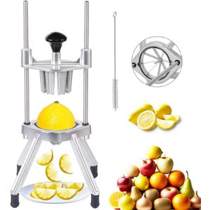 Commercial Lemon Cutter 8-Section with V-Shaped 420 Stainless Steel BladesEasy Wedger Stainless Steel Blade Fruit Lime Slicer NSF Certified Easy-to-Use for Bar Restaurant (8-Section)