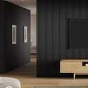 DOLLAR BOSS Wood Slat Acoustic Panels for Wall, 46.5" x 23.8" 2Pcs Soundproof Absorbing Wall Panel with Wood Finish 3D Fluted, Matte Black