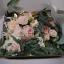 Ling's moment Flower Garland - 6FT Eucalyptus & Rose - Pink Sweetheart Table Decor for Wedding Reception, Artificial Floral Garland for Mantle, Thanksgiving, Christmas Decoration, Dusty Rose
