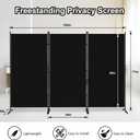 Kokorona 3 Panel Room Divider, 6FT Tall Folding Privacy Screen Wall Dividers, Portable Privacy Screen Freestanding Room Divider for Room Separation, Included - Cover Strips, Black, 102''W x 71''H