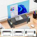 WALI Computer Monitor Stand with Storage, Desk Organizer with Drawer and Pen Holder, Desk Monitor Riser 3 Height Adjustable, Laptop Riser for Computer, Laptop, Printer(PTT003-B), 1 Pack, Black