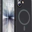 Magnetic for iPhone 17 Case [Compatible with MagSafe] [Soft Anti-Scratch Microfiber Lining],Premium Silicone with Screen Protector,Shockproof Protective Phone Case 6.3",Black