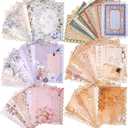60 Sheets Vintage Lace Edged Scrapbook Paper Set  6-Pack Assorted Retro Stationery for Letters, Scrapbooking, Journals, Collages, and DIY Crafts (4.9x6.9 Inches)