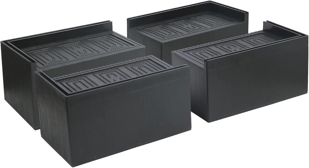 Bed Risers, Furniture Risers for Desk/Couch/Sofa/Table/Chair,Elevation in Heights of 3 or 5 Inches and Supports up to 11000 lbs,Extra Large with Heavy Duty Set of 4,Black Rectangle 3 Inches