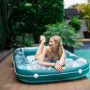 Sunrio 2025 Upgrade 73"*46" Inflatable Tanning Pool Lounger Float for Adults - Blow up Pool & Lake floaties Sunbathing Tub with Pillow and Drink Holders for Backyard Beach Summer Water Party