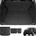 powoq Trunk Mat Compatible with 2015-2024 Ford Edge Cargo Liner Backrest Mat TPE Seat Back Protector (Only for 5-Seater) Replacement for 2015-2024 Ford Edge Accessories (Trunk Mat+Backrest Mat)