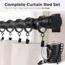 1 ¼” Heavy Duty Adjustable Curtain Rod, 6-12ft, Black