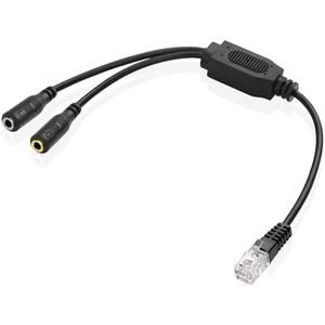 XMSJSIY RJ9 to Dual 3.5mm Telephone Audio Cable Headset Jack Adapters Cable RJ9 Male to 2 x 3.5mm Female MIC Headphone Microphone Jack Audio Cable - 30CM/11.8inch