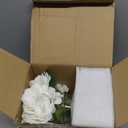 Hollyone Hydrangea Artificial Flowers with Vase White Silk Fake Flowers Arrangements in Glass Vase with Faux Water for Home Bathroom Office Table Centerpiece Shelf Decorations