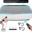 2025 Upgrade Vibration Plate Exercise Machine, Tawom Vibration Plate for Lymphatic Drainage,Whole Body Fitness Platform for Weight Loss,Body Toning,Dynamic Workout Lights,Home Gym Workout (White)