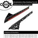 A-Pillar Trim Molding Windshield Set, Compatible with 2011-2019 Ford Explorer, Left & Right, Outer & Inner, 926450 926451, Window Trim Moulding BB5Z7803145AA BB5Z7803144AA BB5Z7803137AA BB5Z7803136AA