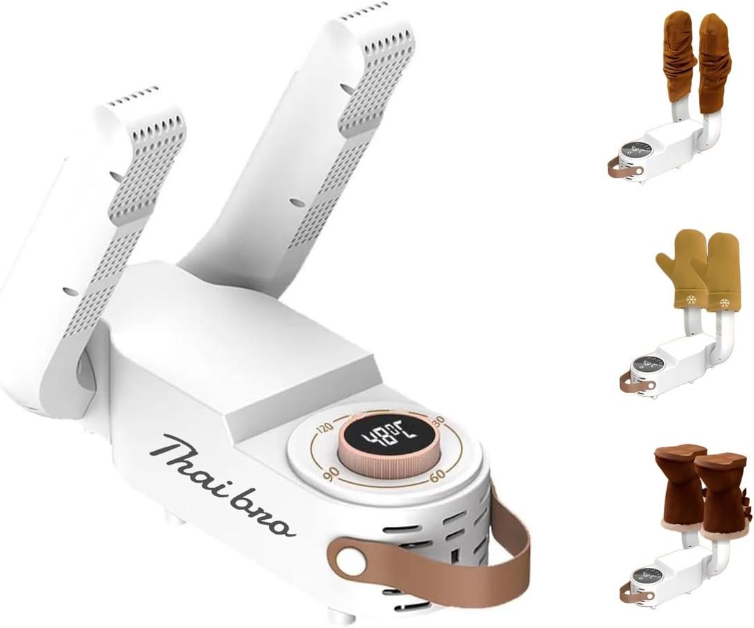 Boot Dryer for Work Boots | Shoe Dryers for Sneakers & Ski Boots | Portable Shoe Warmer with 48C Constant Temperature & Timer, White