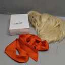 Jecery 3 Pcs Halloween Cosplay Costume Accessories Set Include Blonde Short Straight Wig Orange Square Scarf Mesh Wig Cap Net for Man Adult Dress up