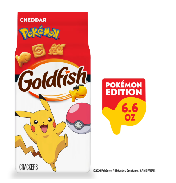 6pcs Goldfish Pokémon Cheddar Cheese Crackers, 6.6 oz Bag (BBD:

08/23/2026

)