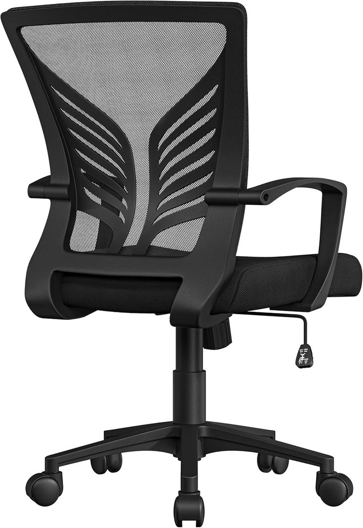Yaheetech Mesh Office Chair Swivel Rolling.Adjustable Computer Desk Chairs ErgonomicGaming Chair for Home Office/Work/Study, Black (1pc)