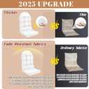 Geelin 6 Pcs Outdoor Patio Chair Cushion Thick High Back Adirondack Chair Cushion Tufted Weather & Fade Resistant Anti-Slip Outside Rocking Chairs Pads with Ties, 44 x 19 x 4 Inch (White)