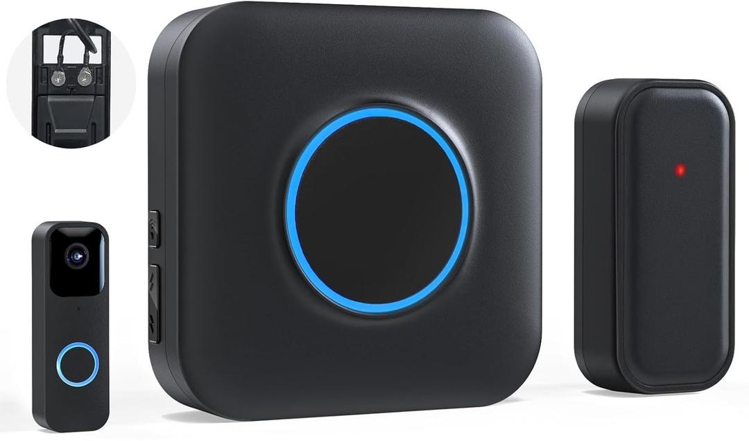 BITIWEND Wireless Doorbell Chime for Blink - Compatible with Blink Video Doorbell and Blink Video Doorbell (2nd Gen) with Wired Transmitter (1 Video Doorbell Extender 1 Receiver (Black)